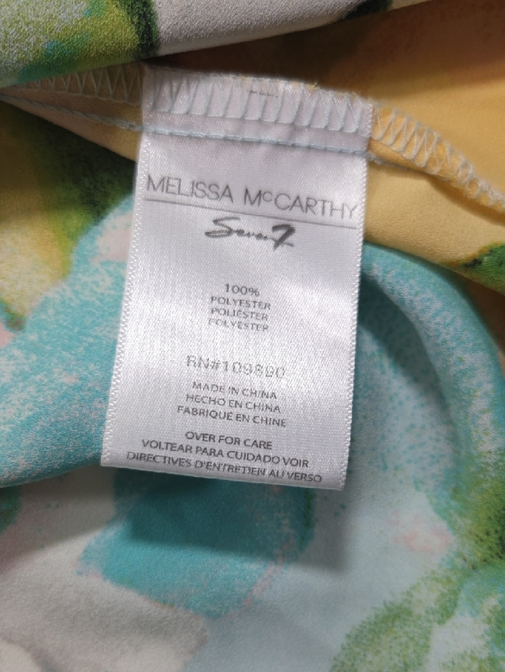 Seven 7 Floral Pleated Button-Up Tunic Top Pastel Multi V Neck Spring Lighweight - Picture 10 of 11